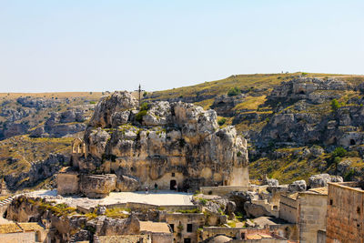 Aerial view of old ruin against sky