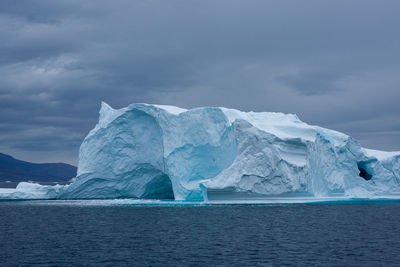 Scenic view of frozen sea against sky