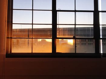 View of building through window