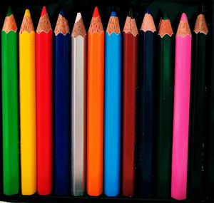 Close-up of multi colored pencils