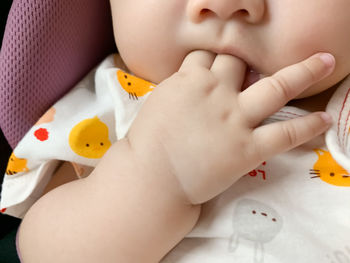 Close-up of cute baby hand