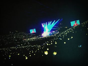 Illuminated lights at night