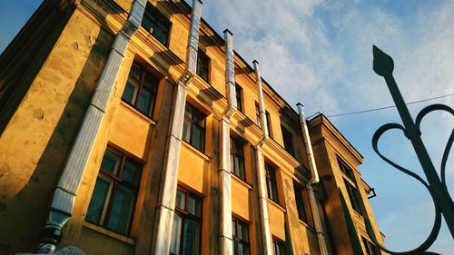Low angle view of residential building against sky