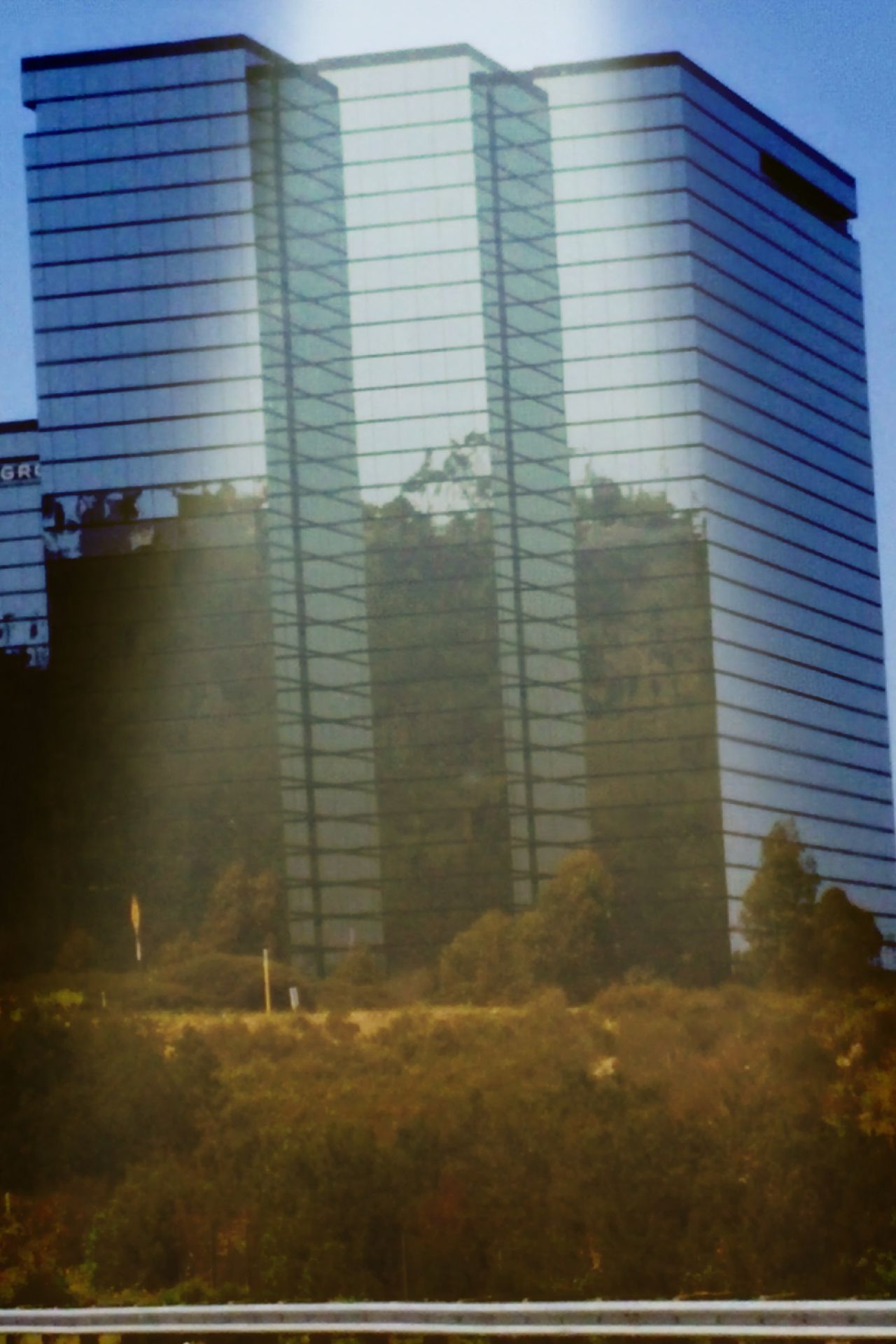 Building glass reflections