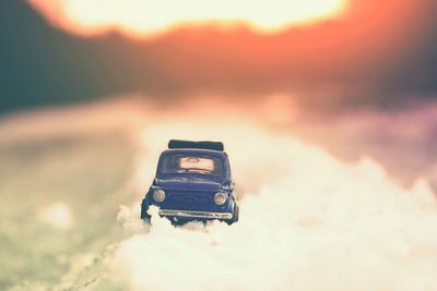 Toy car in snow