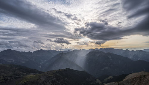 Scenic view of mountains against sky