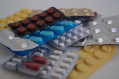 High angle view of multi colored pencils on table