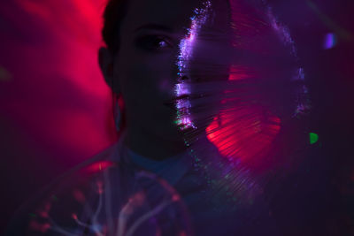 Digital composite image of woman