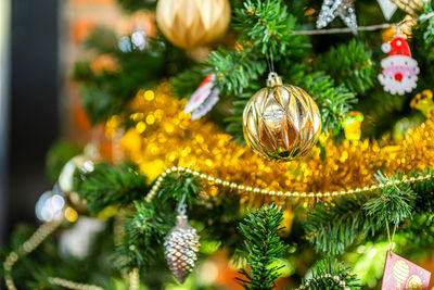 Close-up of christmas decorations