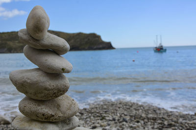 Stack of stones on beach