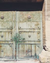 Closed door of old building