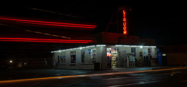 View of road at night