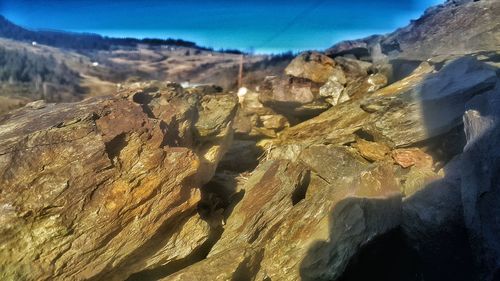 Aerial view of desert against sky