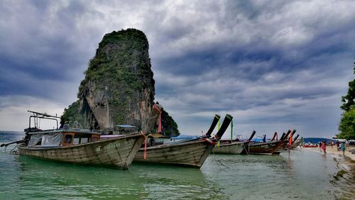 Panoramic view of sea against cloudy sky