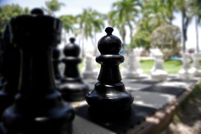 Close-up of chess pieces