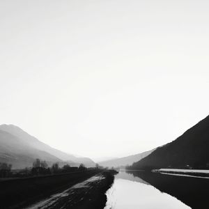 Scenic view of lake against clear sky