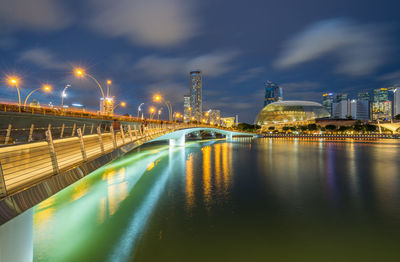 Illuminated city at night