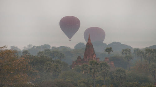 View of hot air balloon against sky