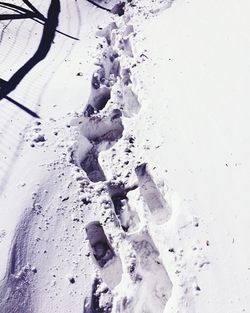 High angle view of sand on beach