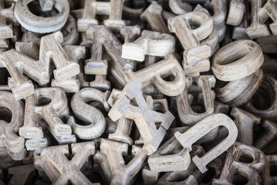 Full frame shot of wooden letters