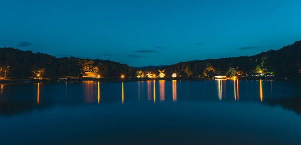 Landscape panorama with windmills at the blue hour, sibiu, romania