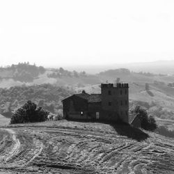 Built structure in foggy weather