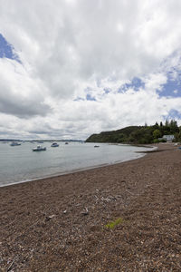 Scenic view of beach against sky