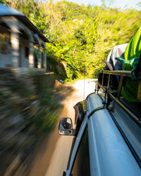 High angle view of car on road