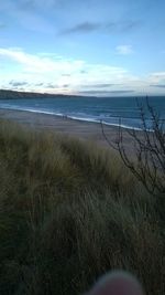 Scenic view of beach against sky