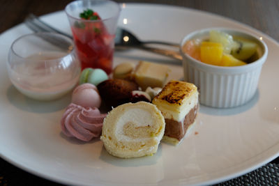 Close-up of food served in plate