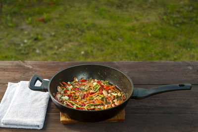 Close-up of food in bowl on table