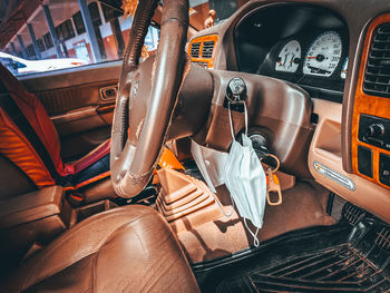 High angle view of vintage car