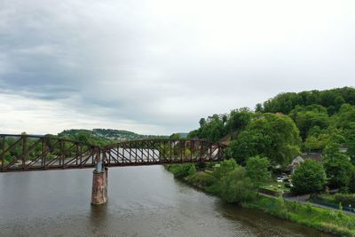 Bridge over river against sky