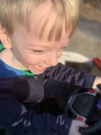 Portrait of cute boy smiling