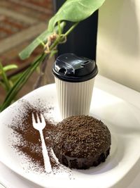 Close-up of dessert on table