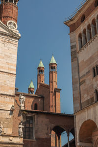 Low angle view of historic building against clear sky