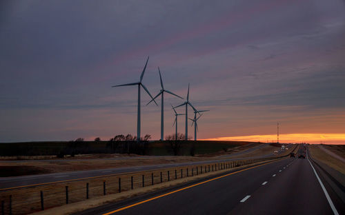 Road against sky during sunset