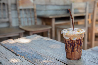 Close-up of coffee on table