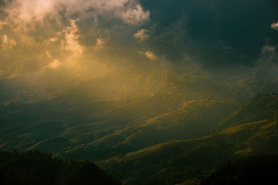 Scenic view of dramatic sky during sunset