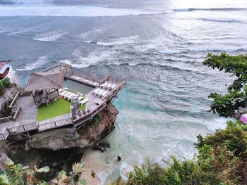 High angle view of beach