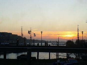 View of river at sunset