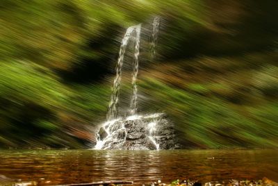 Water flowing through rocks