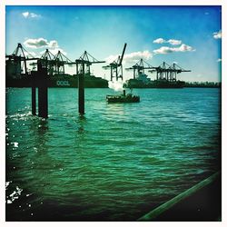 Boats in harbor