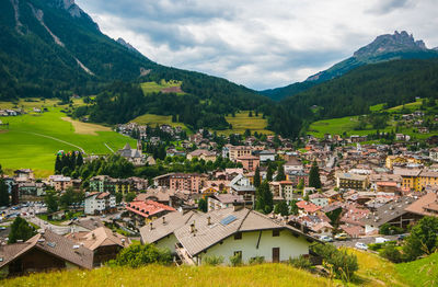 High angle view of townscape against sky