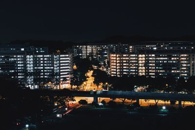 View of illuminated cityscape at night