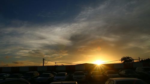 Parking lot at sunset