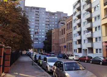 City street with buildings in background