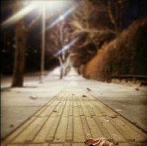 Street lights on tiled floor