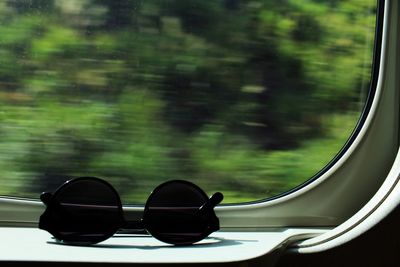 Close-up of car window