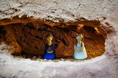 Decorative material picture in the hollow of the wall.